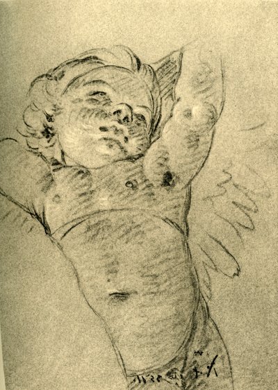 18世紀半ばのホバリングキューピッド、1928 作： Giovanni Battista Tiepolo
