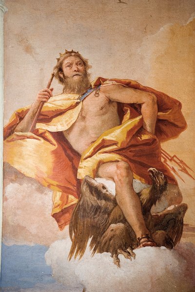 フォレステリア（ゲストハウス）のオリンピアの神々の部屋からイーグルでサンダーをジョーブします1757 作： Giovanni Battista Tiepolo