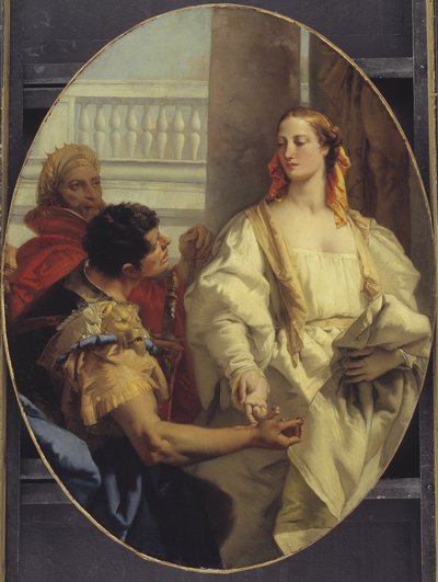 ラティヌスは娘のラヴィニアをアイネイアスに結婚させている 作： Giovanni Battista Tiepolo