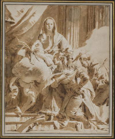 パドヴァのアントニーとアレクサンドリアのキャサリンと聖母子 作： Giovanni Battista Tiepolo