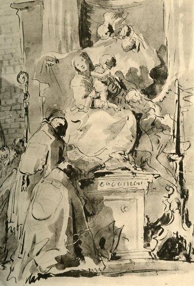 マドンナが即位し、18世紀半ば、1928年に2人の司教 作： Giovanni Battista Tiepolo