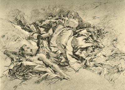 天使に囲まれた雲の中のマドンナ、c1754、1928 作： Giovanni Battista Tiepolo