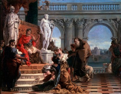 アウグストゥスに芸術を発表するマエケナス、1743年。 作： Giovanni Battista Tiepolo