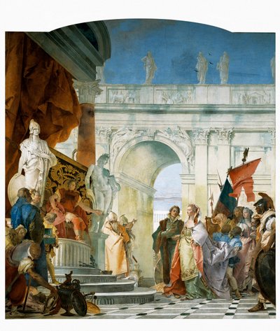 スキピオの壮大さ、スキピオアフリカヌスの栄光とアレキサンダー大王からの詳細、1743年 作： Giovanni Battista Tiepolo