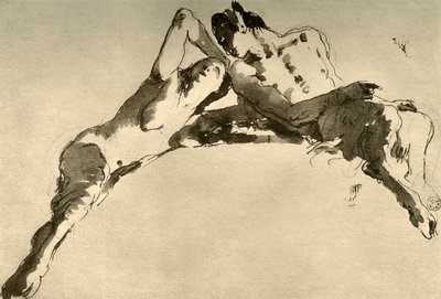 男性と女性の牧神、18世紀半ば、1928 作： Giovanni Battista Tiepolo