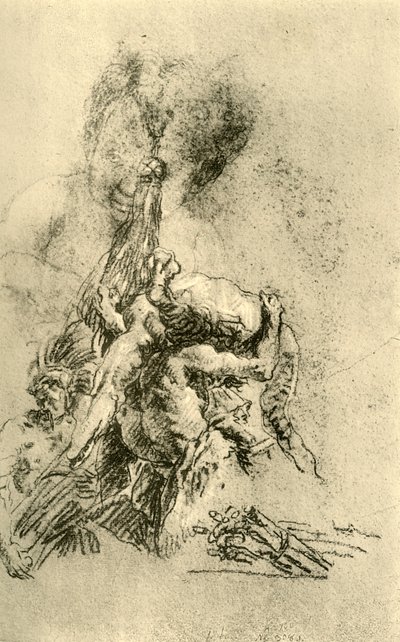 クロコダイルを背負った男、1752〜1753年、1928年 作： Giovanni Battista Tiepolo