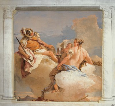 火星と金星、フォレステリアのオリンピアの神々の部屋から（ゲストハウス）1757 作： Giovanni Battista Tiepolo