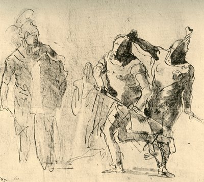 ミネルバ、アキレスの怒りをチェック、c1757、1928 作： Giovanni Battista Tiepolo