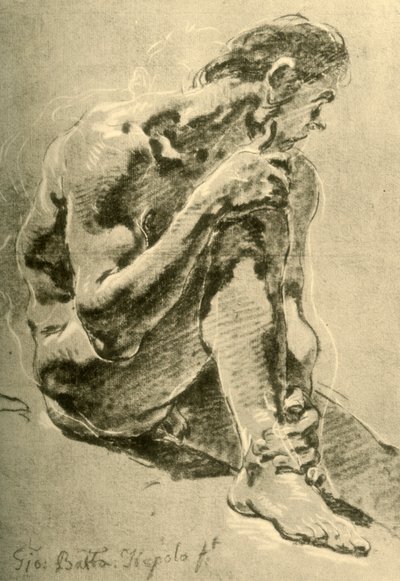ヌード着席、1715-1716、1928 作： Giovanni Battista Tiepolo