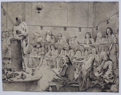 ピアツェッタのアカデミー：ヌードを描くアーティスト 作： Giovanni Battista Tiepolo