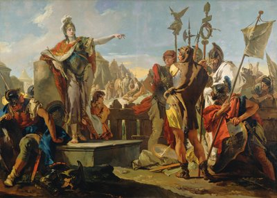 兵士たちに話しかけるゼノビア女王、17251730。 作： Giovanni Battista Tiepolo