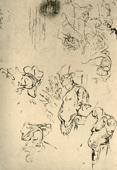 18世紀半ばの1928年のサテュルヘルムスとオリエンタルヘッド 作： Giovanni Battista Tiepolo