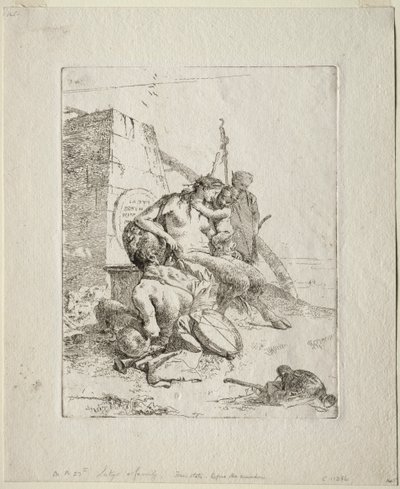 シェルジ：オベリスクとサテュロスの家族。 作： Giovanni Battista Tiepolo