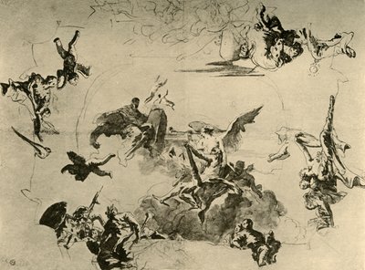 18世紀半ばの天井画のスケッチ、1928 作： Giovanni Battista Tiepolo