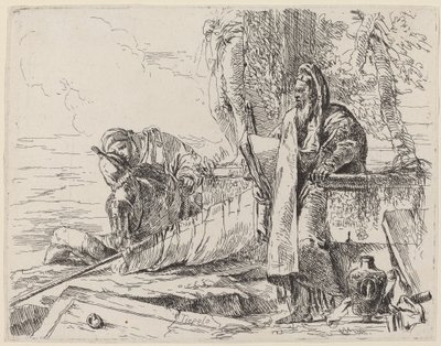 立っている哲学者と他の 2 つの図 作： Giovanni Battista Tiepolo