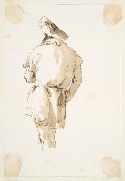 後ろから見た立っている男性の姿 作： Giovanni Battista Tiepolo
