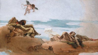 弁護人を擬人化した天井の習作 作： Giovanni Battista Tiepolo