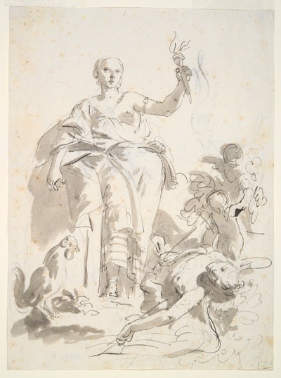 ヴィラ ロキ アル ビロンでのフレスコ画業界の怠惰に対する研究 作： Giovanni Battista Tiepolo