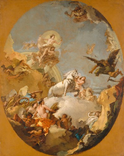 オーロラの戦車、1761-9 作： Giovanni Battista Tiepolo