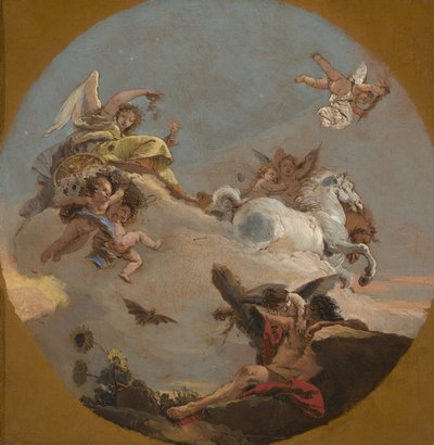 オーロラの戦車、1734年頃 作： Giovanni Battista Tiepolo
