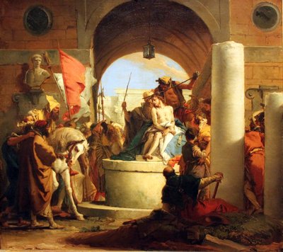 とげのある冠をかぶること Deutsch: Dornenkrönung Christi English: Crowning with Thorns 作： Giovanni Battista Tiepolo