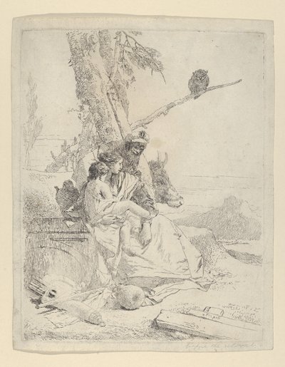 スケルツィ出身の東洋の農民の家族。 1740年。 作： Giovanni Battista Tiepolo