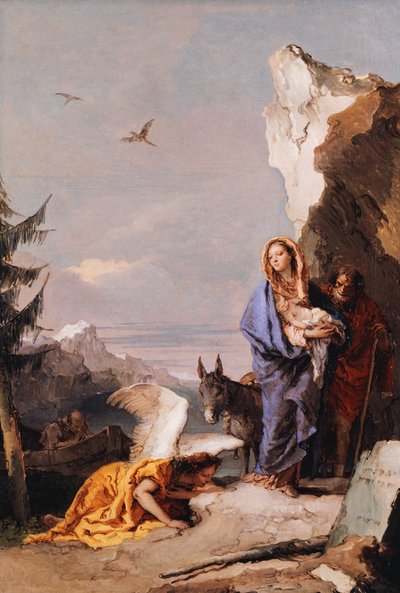 エジプトへの逃亡1767-70。 作： Giovanni Battista Tiepolo