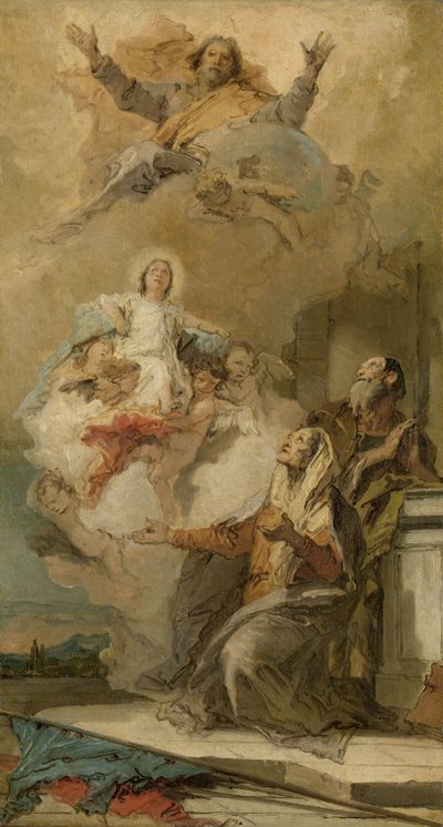 The Immaculate Conception (Joachim en Anna receiving the Virgin Mary from God the Father) The Virgin Mary presented to Sts Joachim and Anna by God the Father   1392719   ja       japanese Successfully Translated  Original: The Fourth Foolish Virgin Transla 作： Giovanni Battista Tiepolo