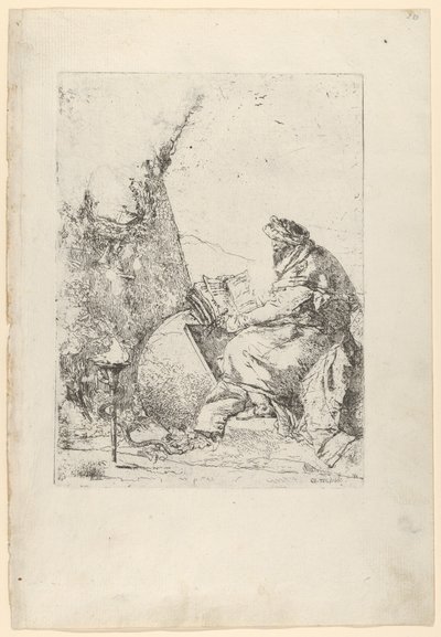 スケルツィからの哲学者、ca。 1740年。 作： Giovanni Battista Tiepolo