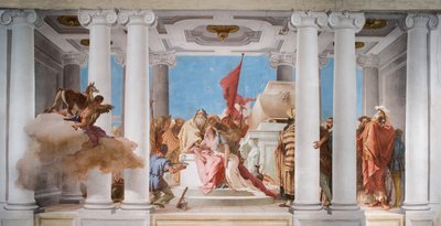 1757年、パラッツィーナのエントランスホールからのイフィゲニアの犠牲 作： Giovanni Battista Tiepolo