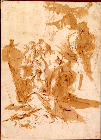 プンチネッロの墓の発見 作： Giovanni Battista Tiepolo
