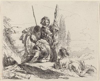 三人の兵士と若者 作： Giovanni Battista Tiepolo