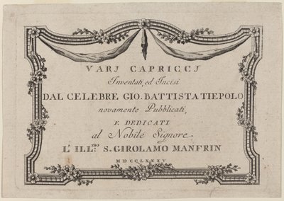 タイトルページ 作： Giovanni Battista Tiepolo