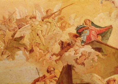聖母のナザレからロレートへの翻訳、聖母の詳細 作： Giovanni Battista Tiepolo
