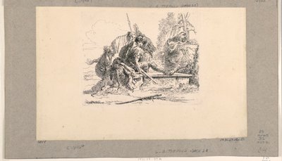 ヴァリ・カプリッチより 2人の兵士と2人の女性 作： Giovanni Battista Tiepolo