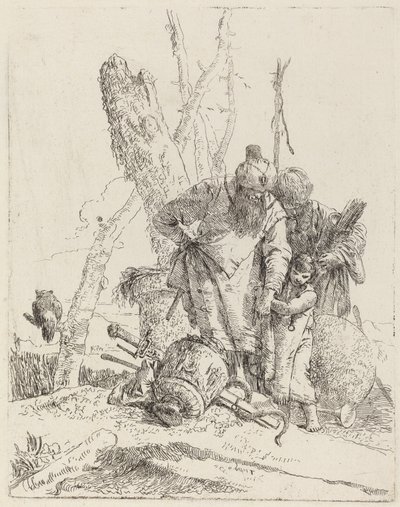 ターバンを巻いた二人の魔術師と少年 作： Giovanni Battista Tiepolo