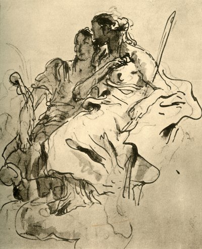 18世紀半ば、1928年の2人の若い女性 作： Giovanni Battista Tiepolo