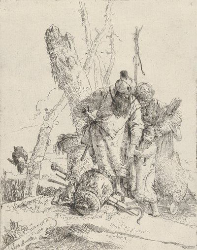 2 人の占星術師と 1 人の男の子。 1743-50。 作： Giovanni Battista Tiepolo