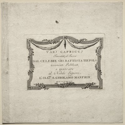 様々なカプリス、1785年。 作： Giovanni Battista Tiepolo