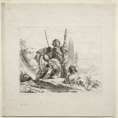 様々な気まぐれ：三人の兵士と少年 作： Giovanni Battista Tiepolo