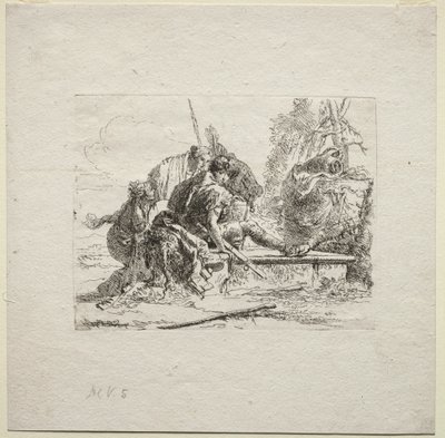 様々な気まぐれ：2人の兵士と2人の女性 作： Giovanni Battista Tiepolo