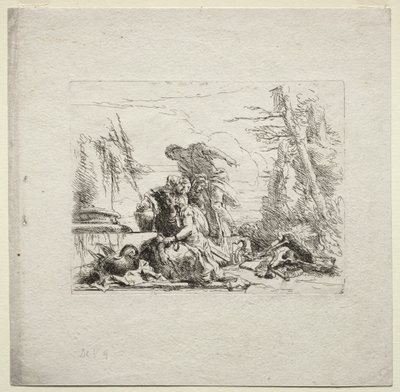 さまざまなカプリース：手錠をかけられた女性、1785年。 作： Giovanni Battista Tiepolo