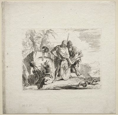さまざまなカプリース：若い兵士と占星術師、1785年。 作： Giovanni Battista Tiepolo