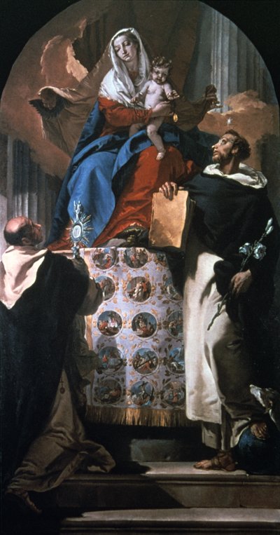 聖ドミニクと聖ヒアシンスの聖母子、1740年〜1750年 作： Giovanni Battista Tiepolo
