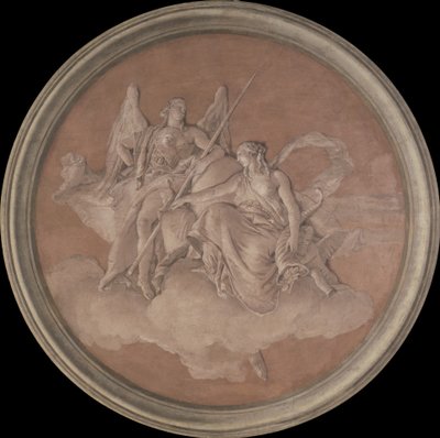 美徳と豊かさ、1760（フレスコ画がキャンバスに転送された） 作： Giovanni Battista Tiepolo