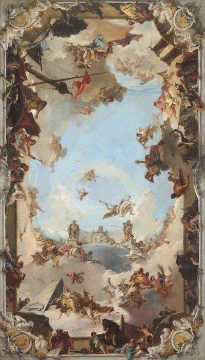 チャールズ 3 世治下のスペイン君主制の富と利益、1762 年。 作： Giovanni Battista Tiepolo