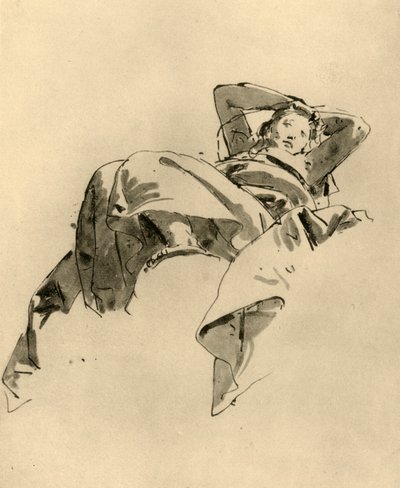 18世紀半ば、1928年の休息の女性 作： Giovanni Battista Tiepolo