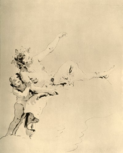 雲の上で休んでキューピッドに支えられた女性、18世紀半ば、1928 作： Giovanni Battista Tiepolo
