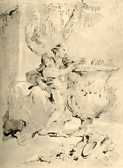 若い女性と少年、18世紀半ば、1928 作： Giovanni Battista Tiepolo