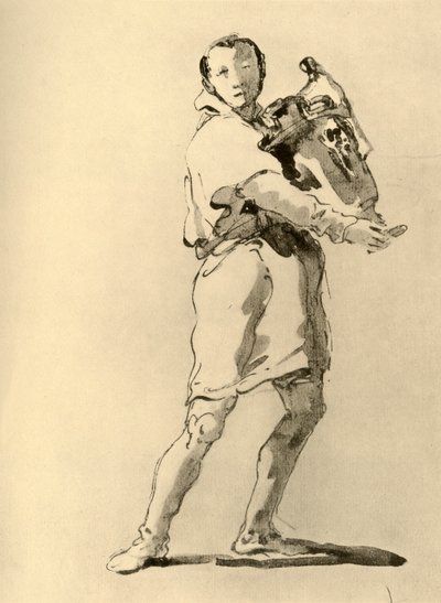 18世紀半ばのアンフォラを持つ若者、1928 作： Giovanni Battista Tiepolo